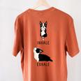 Inhale Exhale Yoga Boston Terrier Tshirt Women's Comfort Colors T-Shirt Back Print Yam