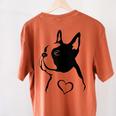 I Love My Boston Terrier Dog With Heart Women's Comfort Colors T-Shirt Back Print Yam