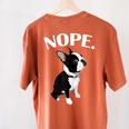 Love NOPE Boston Terrier Dog Lover Women's Comfort Colors T-Shirt Back Print Yam