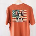Patriotic Boston Terrier Dog Lover USA Flag 4th Of July For Men Women Kids Women's Comfort Colors T-Shirt Back Print Yam