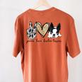Peace Love Boston Terrier Boston Terrier Lover Dog Mom Women's Comfort Colors T-Shirt Back Print Yam