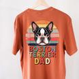 Retro Boston Terrier Dad Women's Comfort Colors T-Shirt Back Print Yam