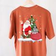 Santa Ugly Christmas Tree Lights Boston Terrier Dog Lover Women's Comfort Colors T-Shirt Back Print Yam