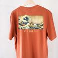 Surfing Boston Terrier Kanagawa Wave Japanese Dog For Men Women Kids Women's Comfort Colors T-Shirt Back Print Yam