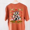 Ugly Sweater Christmas Tree Boston Terrier Dog Xmas Pajama Women's Comfort Colors T-Shirt Back Print Yam