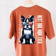 USA Flag Boston Terrier Best Dog Mom Ever 2025 Women's Comfort Colors T-Shirt Back Print Yam