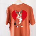 Valentine's Day Boston Terrier Lover Women's Comfort Colors T-Shirt Back Print Yam