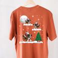 Xmas Lighting Tree Santa Riding Boston Terrier Christmas Women's Comfort Colors T-Shirt Back Print Yam