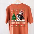 Xmas Tree Lighting Santa Riding Boston Terrier Christmas Women's Comfort Colors T-Shirt Back Print Yam