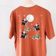 Xmas Tree Santa Riding Boston Terrier Christmas Women's Comfort Colors T-Shirt Back Print Yam