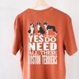 Yes I Really Do Need All These Boston Terriers Women's Comfort Colors T-Shirt Back Print Yam