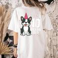 10 Years Old Birthday Boston Terrier Dog Lover 10th Party For Men Women Kids Women's Comfort Colors T-Shirt Back Print Ivory
