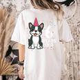 6 Years Old Birthday Boston Terrier Dog Lover 6th Party Kid Women's Comfort Colors T-Shirt Back Print Ivory