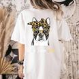 Birthday And Mother's Day -Boston Terrier Mom Women's Comfort Colors T-Shirt Back Print Ivory
