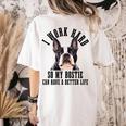 Bostie Mama Dog Dad Boston Terrier For Men Women Women's Comfort Colors T-Shirt Back Print Ivory