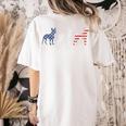 Boston Terrier 4th Of July Dog Patriotic USA Flag Man Woman Women's Comfort Colors T-Shirt Back Print Ivory