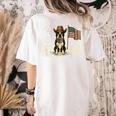 Boston Terrier 4th Of July US American Flag Dog Patriotic Women's Comfort Colors T-Shirt Back Print Ivory