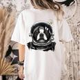 Boston Terrier Astronaut Shirt Spaceman Dog Space Lover Women's Comfort Colors T-Shirt Back Print Ivory