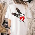 Boston Terrier Bostie Dog Kids Women Girls Women's Comfort Colors T-Shirt Back Print Ivory