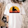Boston Terrier Bostie Sunset Retro Dog Pet Mom Dad Women's Comfort Colors T-Shirt Back Print Ivory