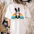 Boston Terrier Boston-Bulldog For Men Women Girls Kids Women's Comfort Colors T-Shirt Back Print Ivory