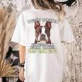 Boston Terrier Brindle Dog Professional Human Trainer Women's Comfort Colors T-Shirt Back Print Ivory