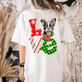 Boston Terrier Christmas Tree Lights Santa Dog Xmas For Men Women Kids Women's Comfort Colors T-Shirt Back Print Ivory