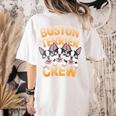 Boston Terrier Crew Cartoon For Dog Owner Pet Boston Terrier Women's Comfort Colors T-Shirt Back Print Ivory