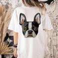 Boston Terrier Cute Puppy Face Dog Lover Pet Owner Women's Comfort Colors T-Shirt Back Print Ivory