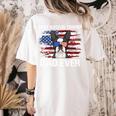 Boston Terrier Dad American Flag 4th Of July Dog Fathers Day Women's Comfort Colors T-Shirt Back Print Ivory