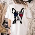 Boston Terrier Dog 4th July America USA Flag Men Women Kids Women's Comfort Colors T-Shirt Back Print Ivory