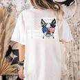 Boston Terrier Dog 4th Of July US American Flag Patriotic Women's Comfort Colors T-Shirt Back Print Ivory