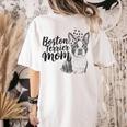 Boston Terrier Dog Bostie Mom Idea For Women Women's Comfort Colors T-Shirt Back Print Ivory