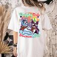 Boston Terrier Dog Christmas Snowman Winter Snow Women's Comfort Colors T-Shirt Back Print Ivory