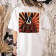 Boston Terrier Dog Japanese Art Samurai Ukiyo-e Women's Comfort Colors T-Shirt Back Print Ivory