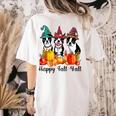 Boston Terrier Dog Lover Fall Ya'Ll Halloween Costume Men Women Women's Comfort Colors T-Shirt Back Print Ivory