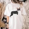 Boston Terrier Dog Mom Woman Women Women's Comfort Colors T-Shirt Back Print Ivory