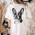 Boston Terrier Dog Motif Pet Illustration Boston Terrier For Men Women Kids Women's Comfort Colors T-Shirt Back Print Ivory