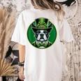Boston Terrier Dog St Patricks Day Irish Pet Lover Men Women Kids Women's Comfort Colors T-Shirt Back Print Ivory