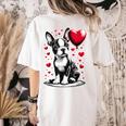 Boston Terrier Dog Valentine's Day Dog Owner Women's Comfort Colors T-Shirt Back Print Ivory