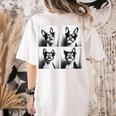Boston Terrier Dogs With Sunglasses Photo Pets Meme Women's Comfort Colors T-Shirt Back Print Ivory
