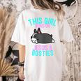 Boston Terrier This Girl Runs On Jesus And Boston Terriers Women's Comfort Colors T-Shirt Back Print Ivory