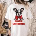 Boston Terrier Grandma Dog Lovers Puppy Bostie Owner Women's Comfort Colors T-Shirt Back Print Ivory