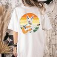 Boston Terrier Guitar Retro Women's Comfort Colors T-Shirt Back Print Ivory