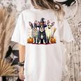 Boston Terrier Halloween Costume Mummy Witch Ghost Dog Lover For Men Women Kids Women's Comfort Colors T-Shirt Back Print Ivory