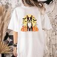 Boston Terrier Halloween Dog Lover Pumpkin Costume Women's Comfort Colors T-Shirt Back Print Ivory