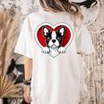 Boston Terrier Heart Cute Puppy Lover Or Dog Owner Women's Comfort Colors T-Shirt Back Print Ivory