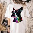Boston Terrier Lovers Colorful Pop Art Boston Terrier Women's Comfort Colors T-Shirt Back Print Ivory