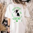 My Boston Terrier Is My Lucky Charm Paw Dog St Patrick's Day Women's Comfort Colors T-Shirt Back Print Ivory