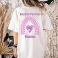 Boston Terrier Mama Cute Rainbow Paw Heart Shape Women's Comfort Colors T-Shirt Back Print Ivory